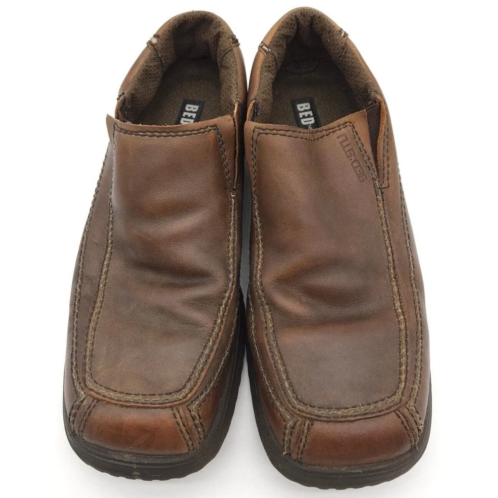 Bed Stu (Mens Size 10) Loafers Brown Leather Slip On Dress Casual Shoes Moc Toe‎